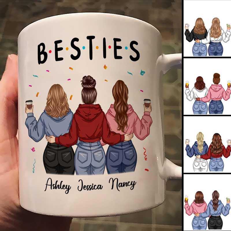 Besties Back View Friends Sisters Siblings Personalized Mug