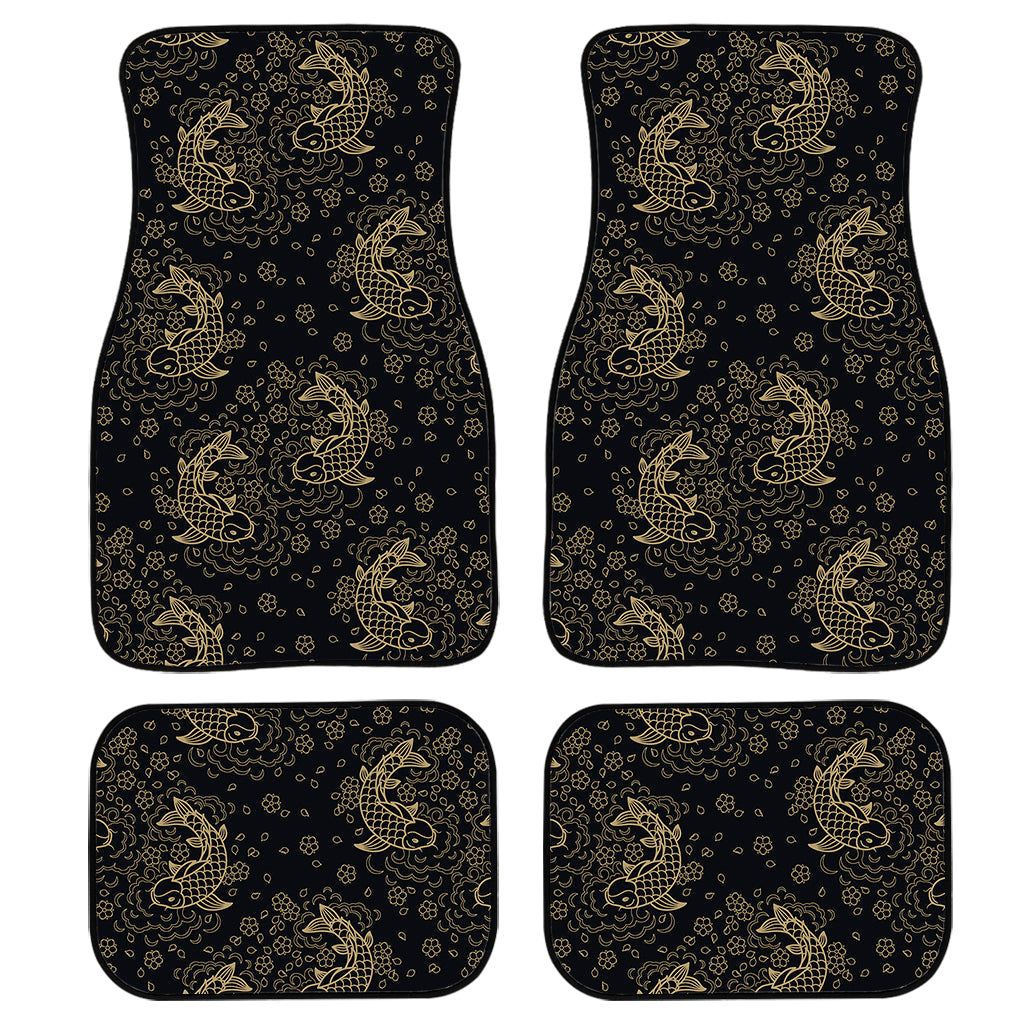 Chinese Koi Carp Pattern Print Front And Back Car Floor Mats, Front Car Mat