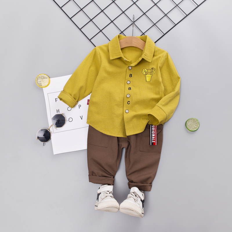 Spring Autumn Baby Boy Clothes Sets Long Sleeve White Shirt +Pants 2Pcs Outfits Cotton Sport Suit For Boy Clothes 2021 alx