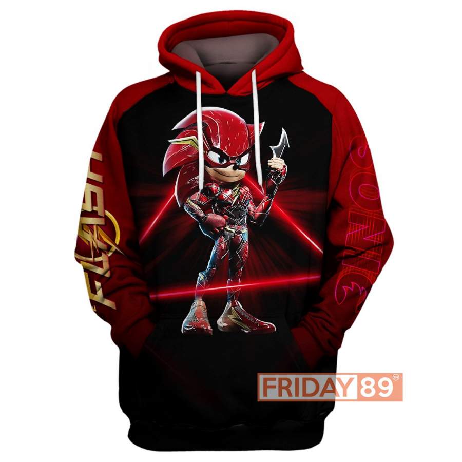 Sonic The Hedgehog The Flash’s Justice League Suit 3D All Over Print Hoodie T-shirt