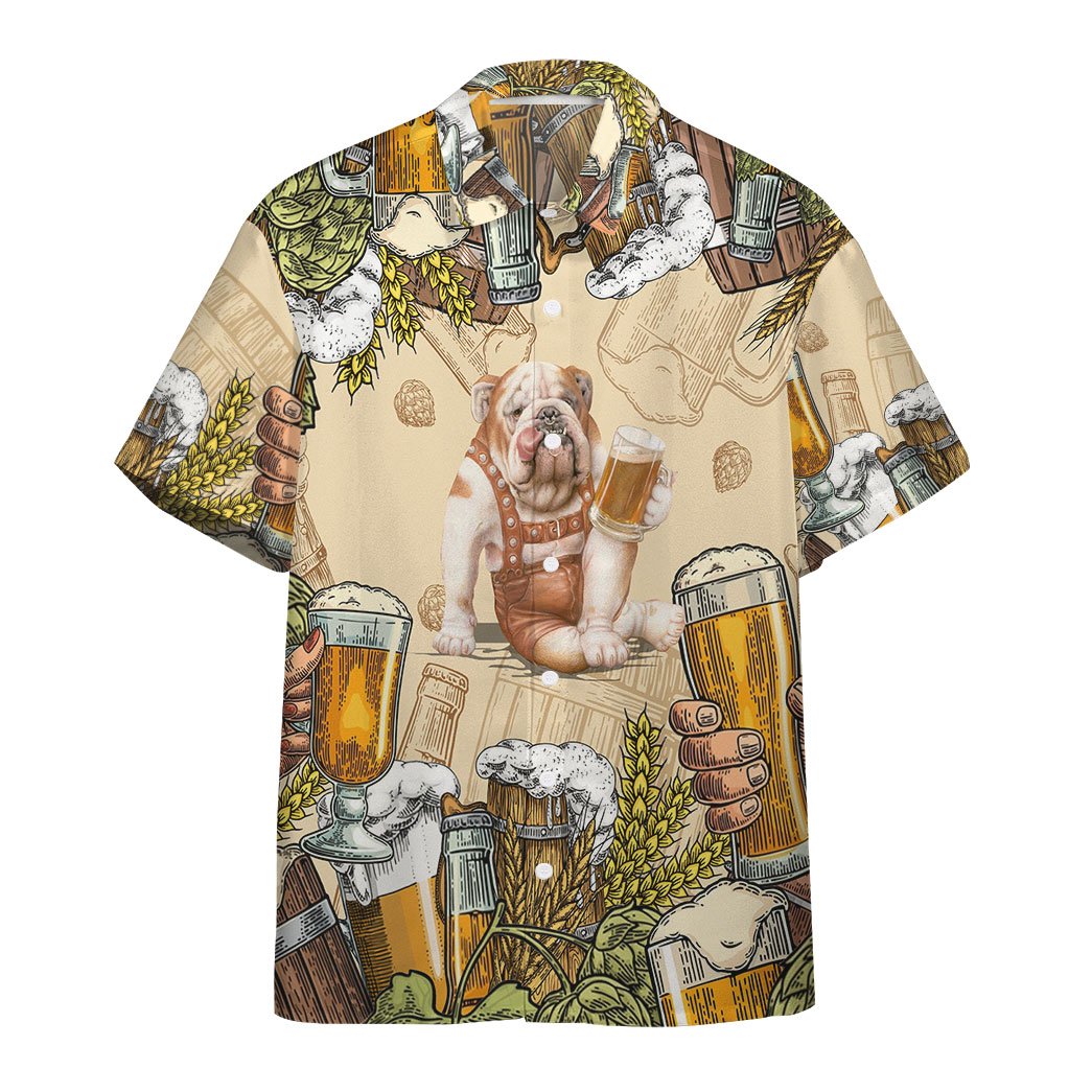 Gearhumans Bulldog And Beer Custom Hawaiian Shirt Ha97041