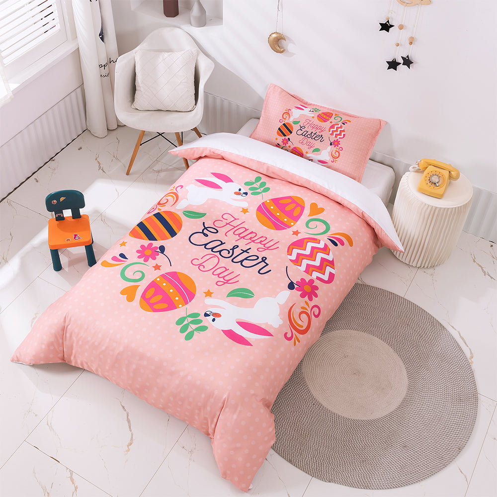 3D Cartoon Pink Rabbit Carrot Quilt Cover Set Bedding Set Duvet Cover Pillowcases 96