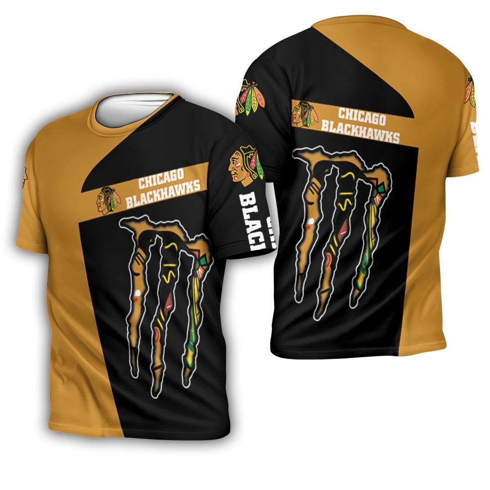 Monster Energy Chicago Blackhawks 3D T-Shirt