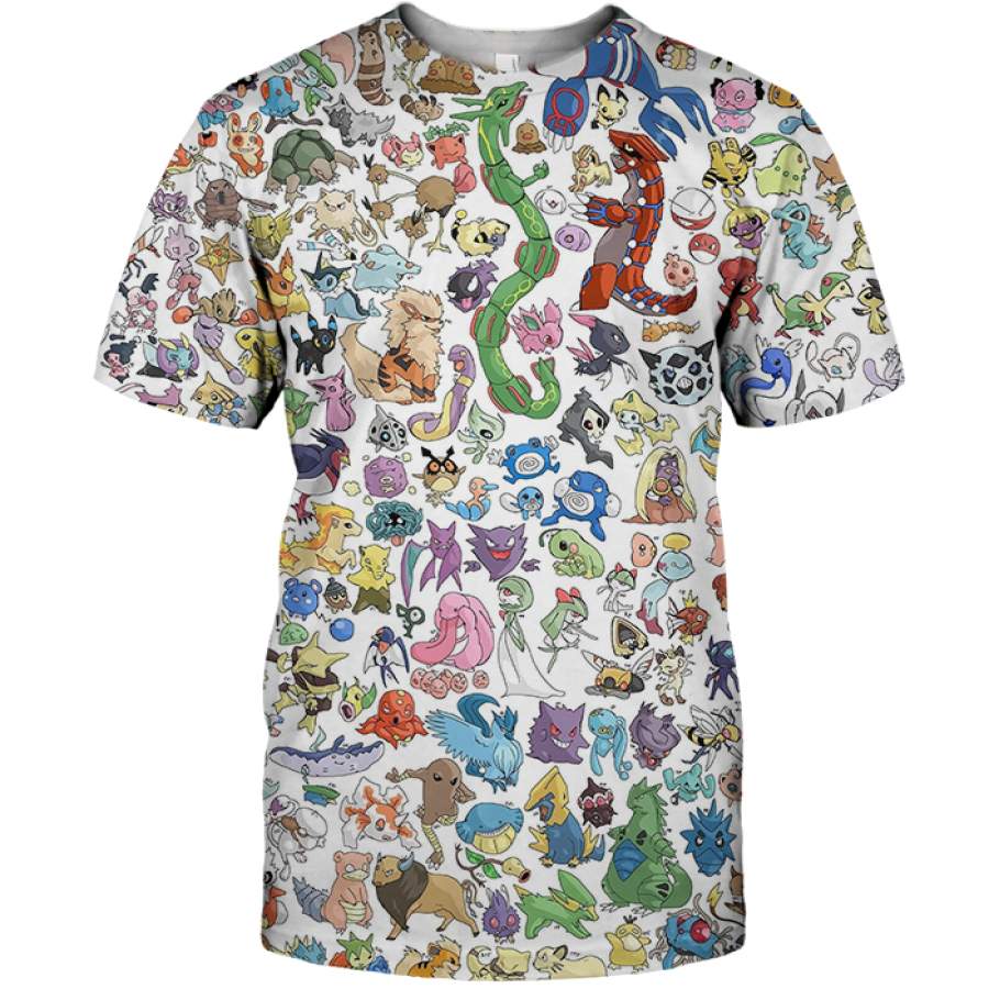 3D All Over Print Picachu Charactors Shirt