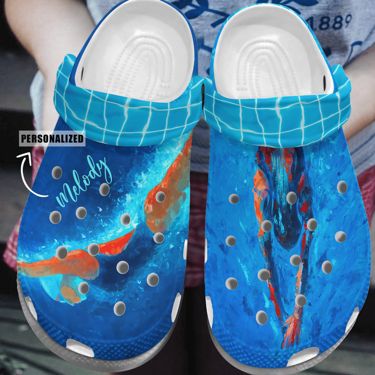 Swimming Passion Personalized Clog, Custom Name, Text, Color, Number Fashion Style For Women, Men, Kid, Print 3D