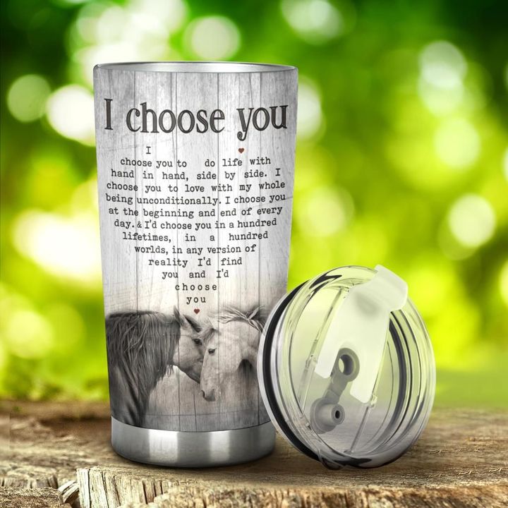 House Couple I Chosse You To Do Life With Hand In Hand Stainless Steel Skinny Tumbler Bulk, Double Wall Vacuum Slim Water Tumbler Cup With Lid, Reusable Metal Travel Coffee Mug