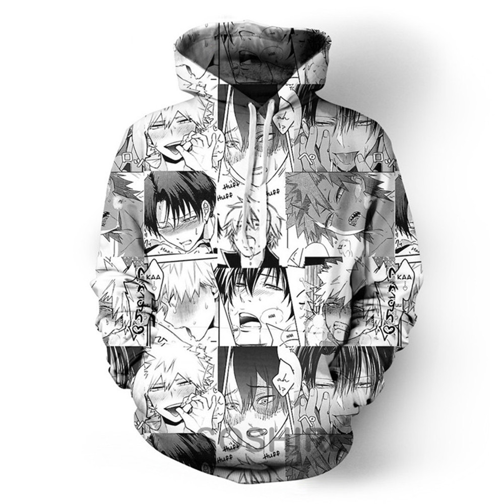 SOSHIRL Cool Sexy Boy Manga Hoodies Yaoi Anime Hooded Sweatshirt Harajuku Kawaii Meme Pullovers Hip Hop Streetwear Men Clothing alx