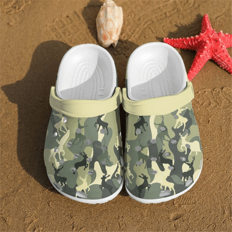 Deer camo pattern shoes Crocs Crocband Clogs Shoes For Men Women