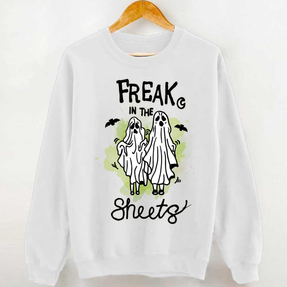 Freak In The Sheets Ghost Neon Green Halloween Unisex Sweatshirt