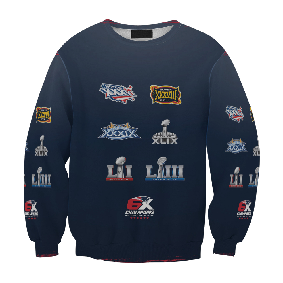 New England Patriots 6X Champions Gift For Fan 3D Full Printing Sweatshirt