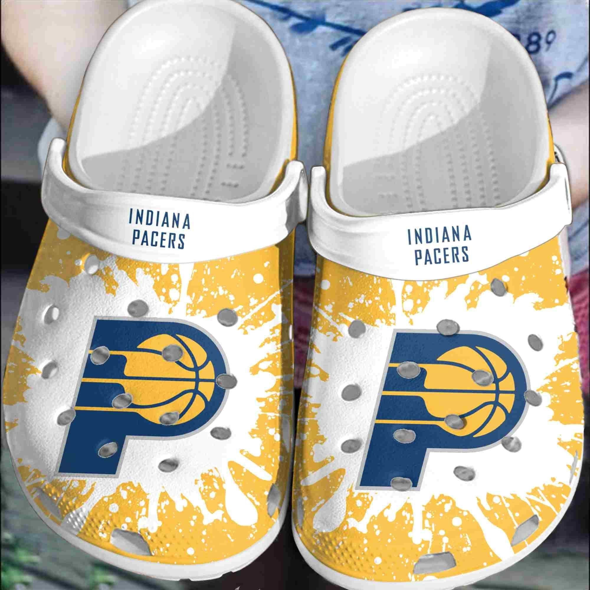 Indiana Pacers Basketball Club Clogs Crocss Shoes Crocband Comfortable For Men Women