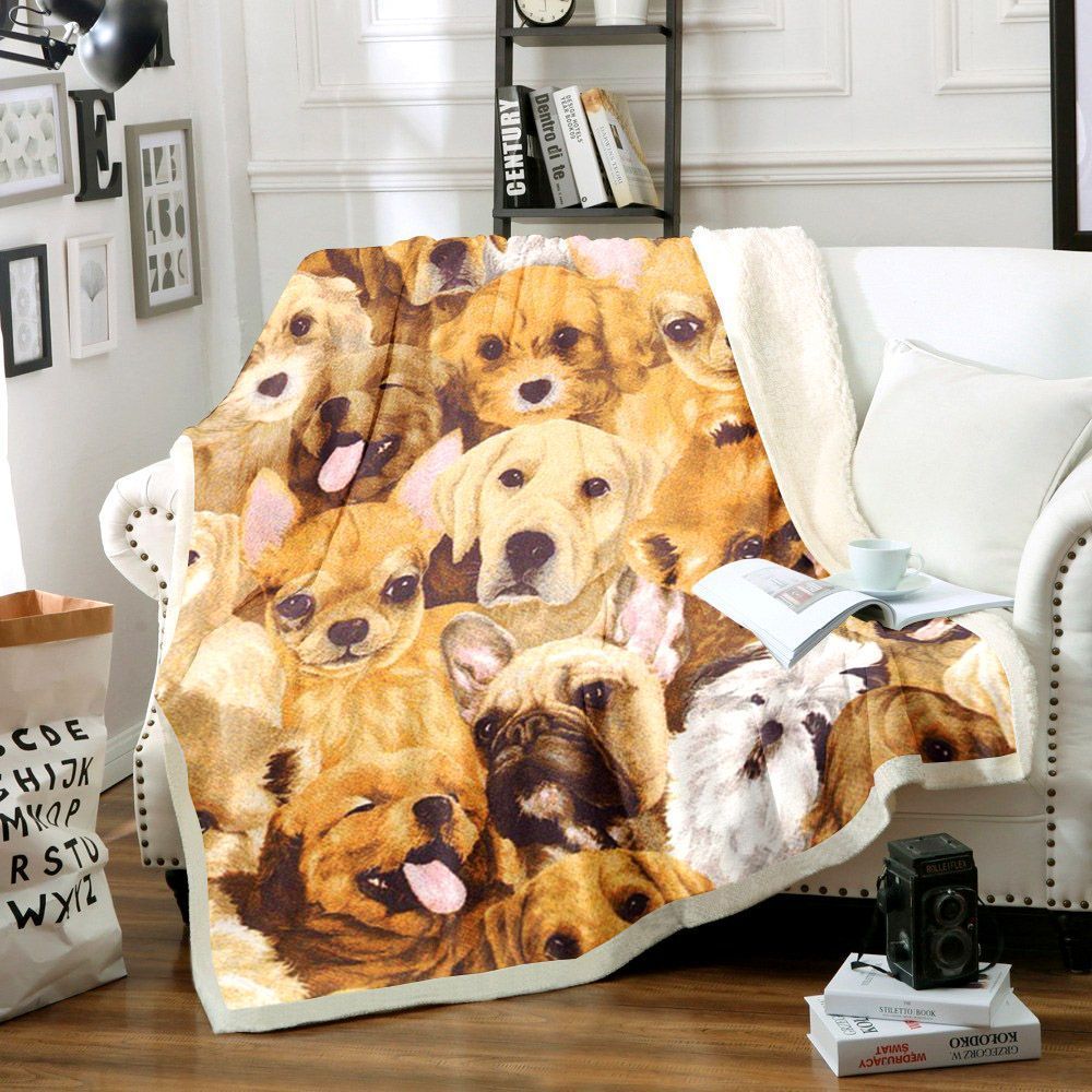 Puppy Love Sherpa Fleece Blanket Yknz