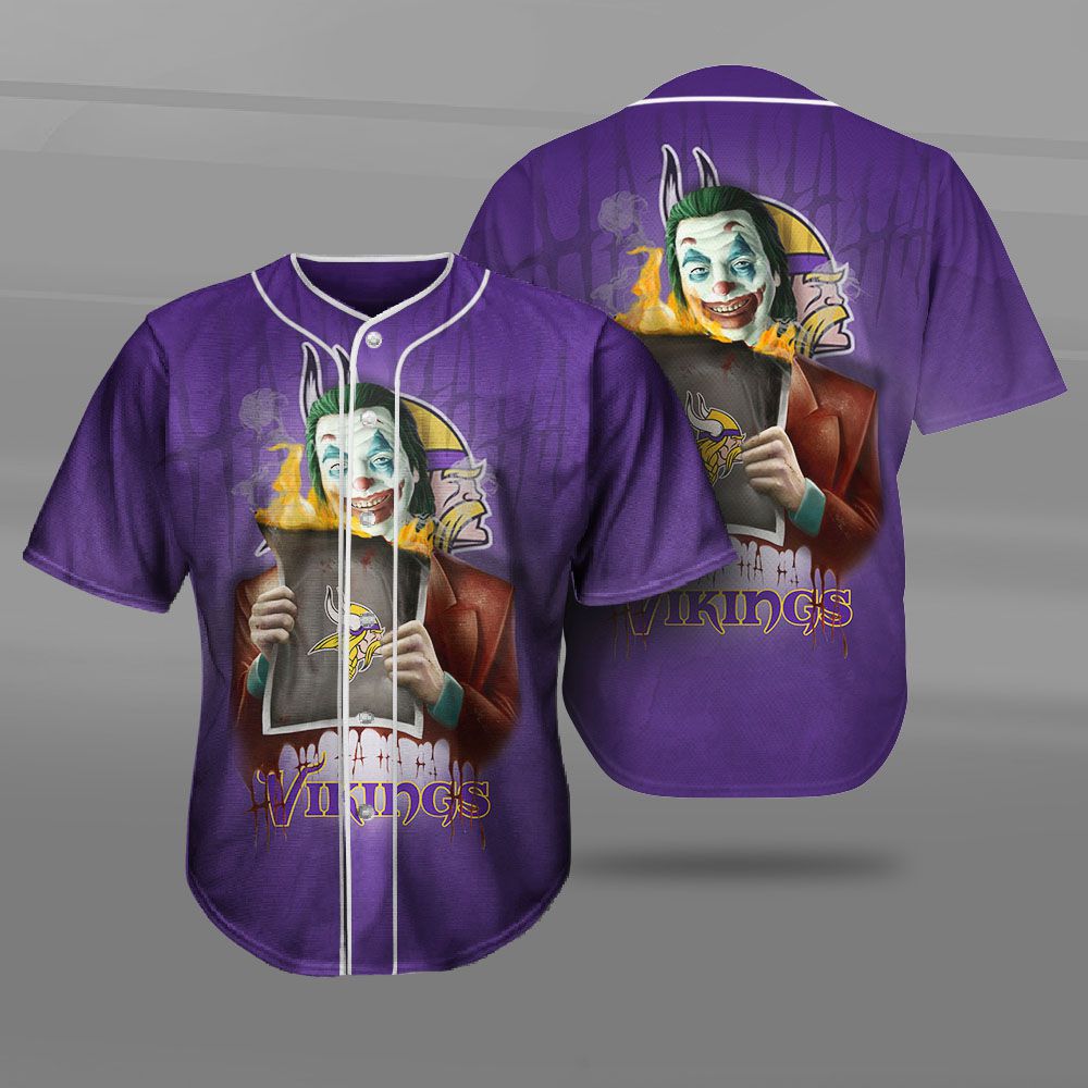 Minnesota Vikings Baseball Jersey Shirt Joker Graphic