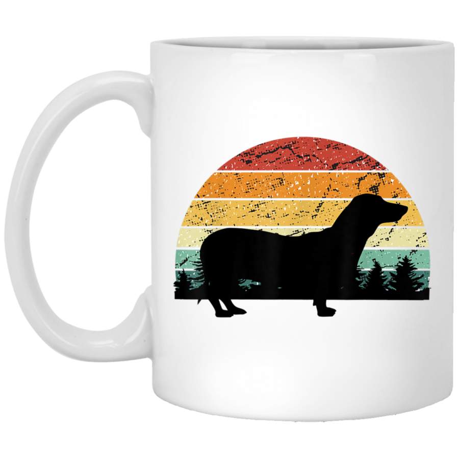 Dachshund Dog Lovers Vintage Sunset Loves Dogs Funny Mug