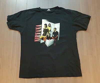 Vintage Nirvana Curt Kobain Grunge Punk Tour Rock Tshirts L 6991