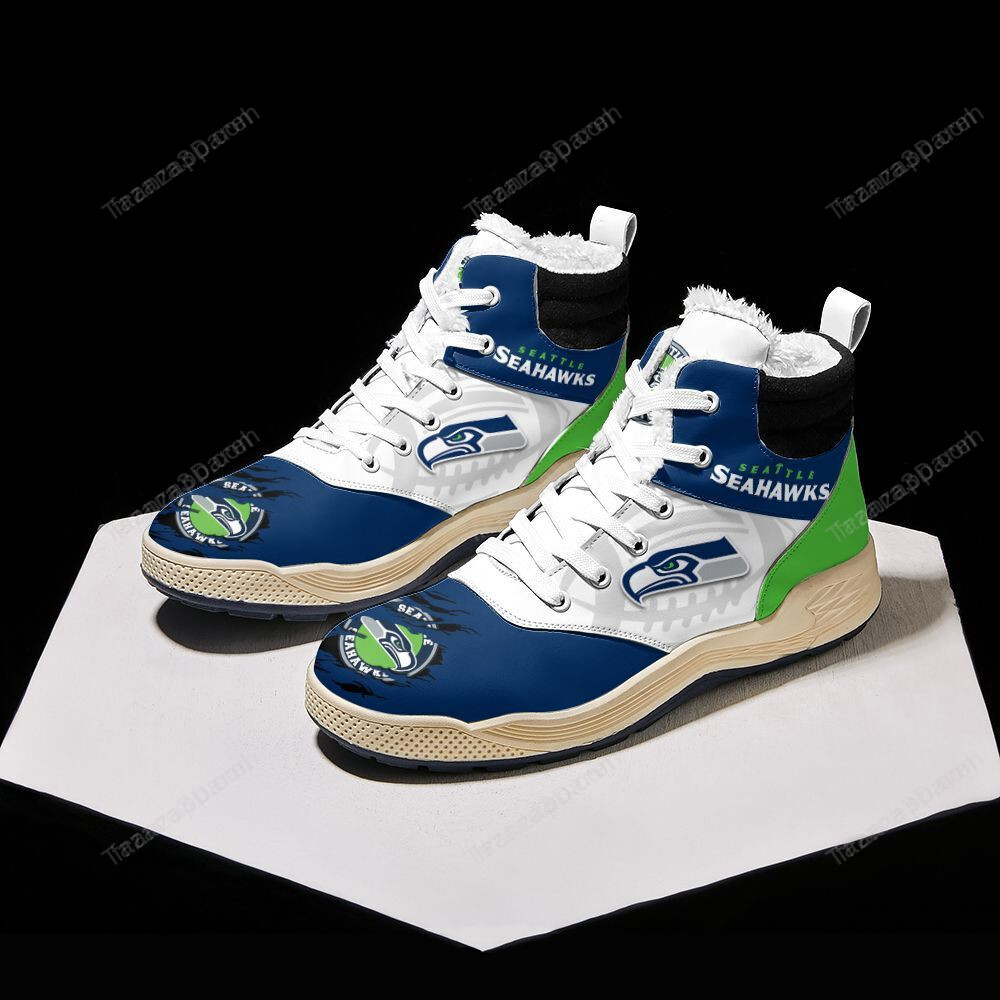 Seattle Seahawks Winter High Top Fashion Sneaker 07