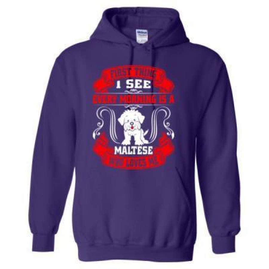 AGR First Thing I See Every Morning Is A Maltese Who Loves Me – Heavy Blend™ Hooded Sweatshirt