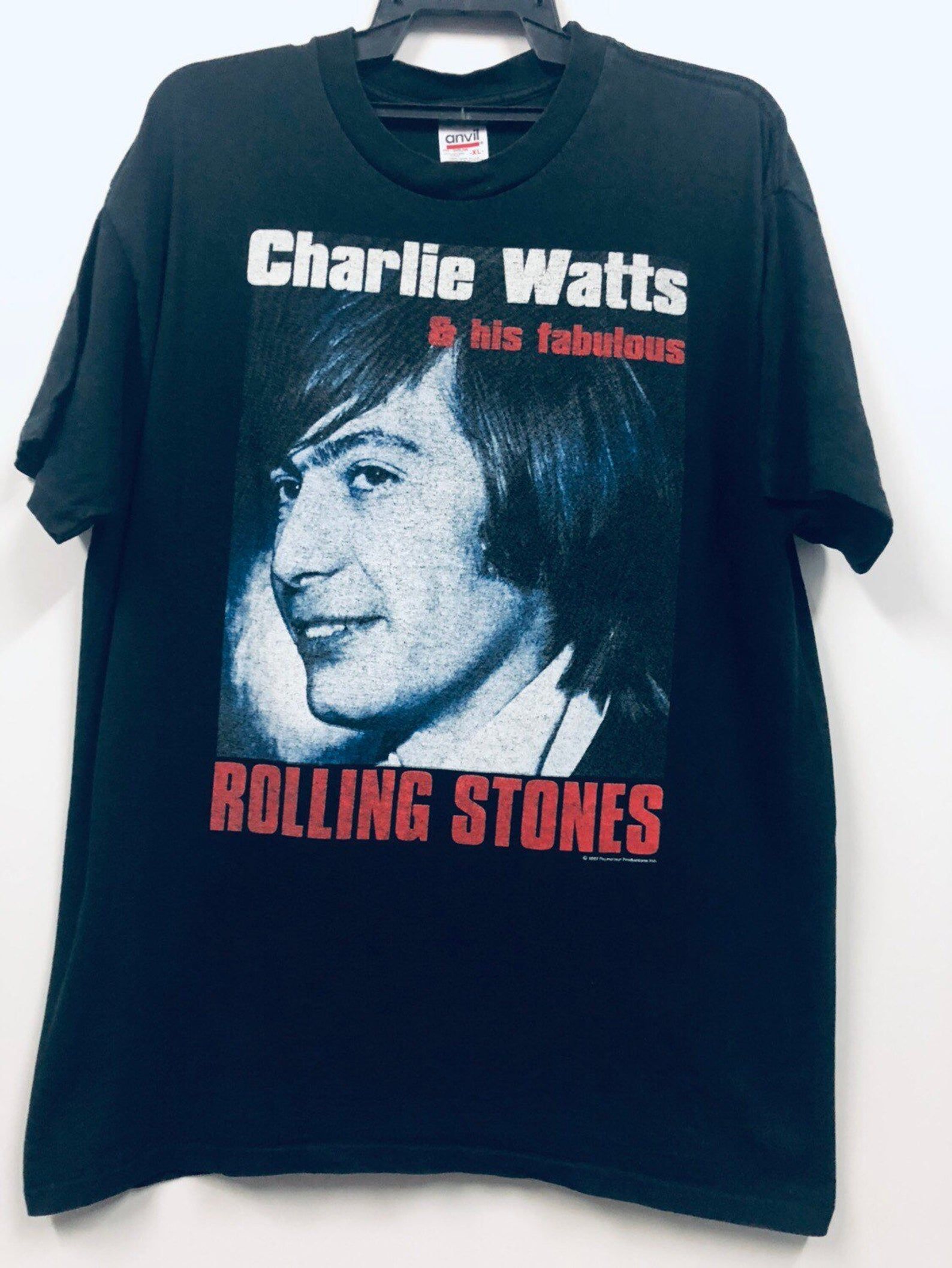 Vintage Charlie Watts Rolling Stones Drummer 90S Promotion Shirt 90S Bill Wyman Keith Richards Ronnie Wood