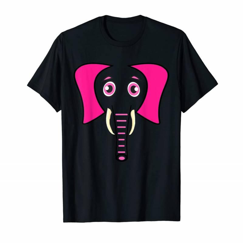 Pink Elephant Ears Face Cute Girls Halloween Costume Animal  T-shirt