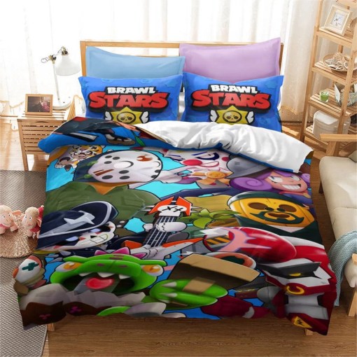 Brawl Stars 4 Duvet Cover Pillowcase Home Decor 3D Bedding Set 6624