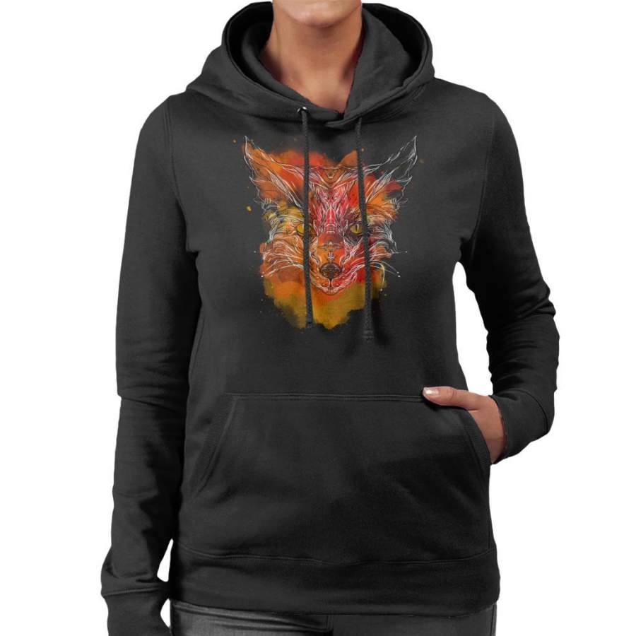 Ornamental Fox Women’s Hooded Sweatshirt