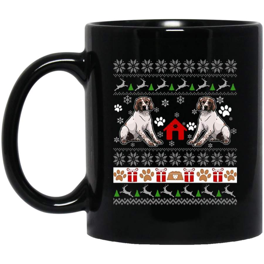 Ugly Christmas Sweater Brittany Spaniel MugDog Xmas 11 oz 15 oz Black Mug