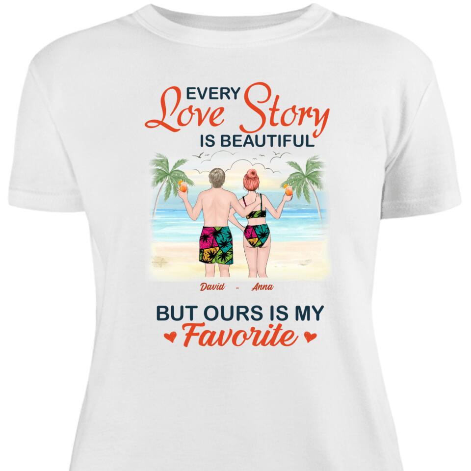 Personalized Couple Beach Love Story Women Shirt, Custom Gift For Him, Her – Trending Personalized