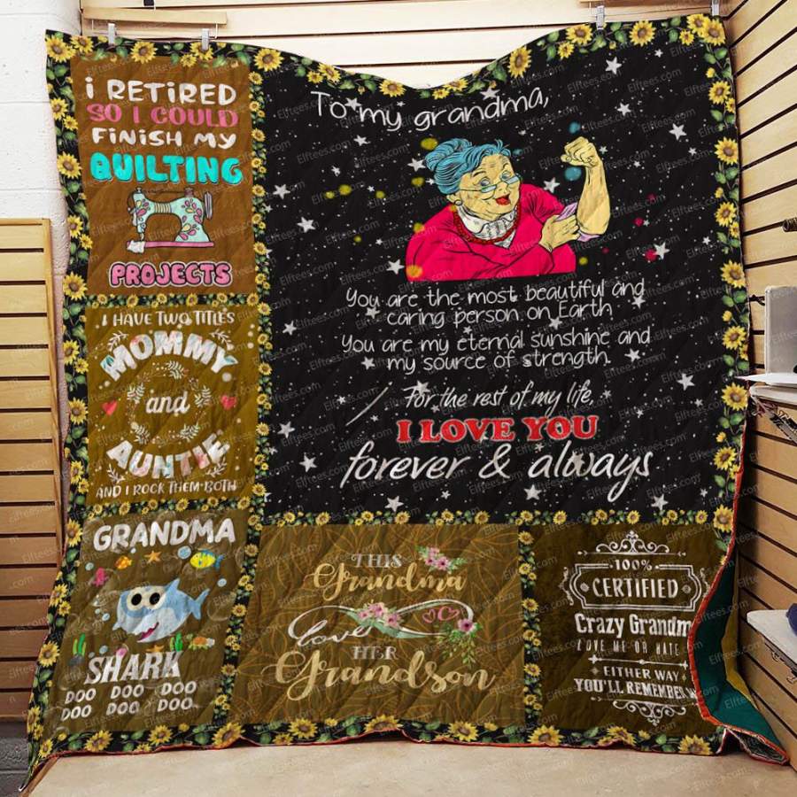 To my beloved grandma Quilt Blanket – Gift For Grandma