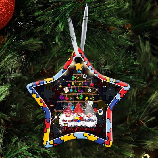 Autism Tomte Star Ornament, Christmas Ornament