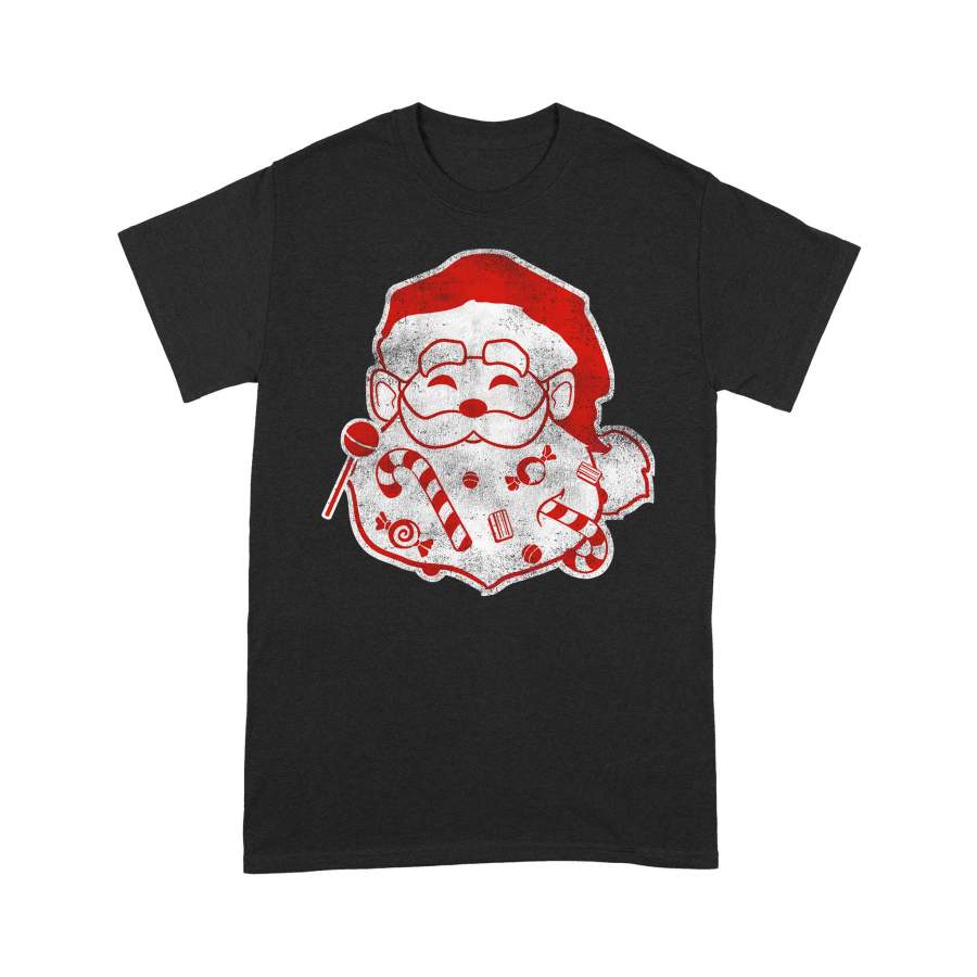 Christmas Gift Idea Santa Claus With Christmas Candy Beard – Standard T-shirt