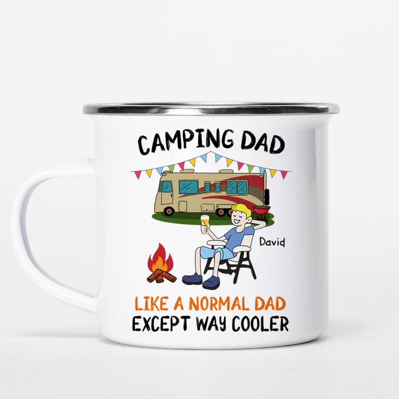 Stick Camping Dad Cooler Personalized Campfire Mug