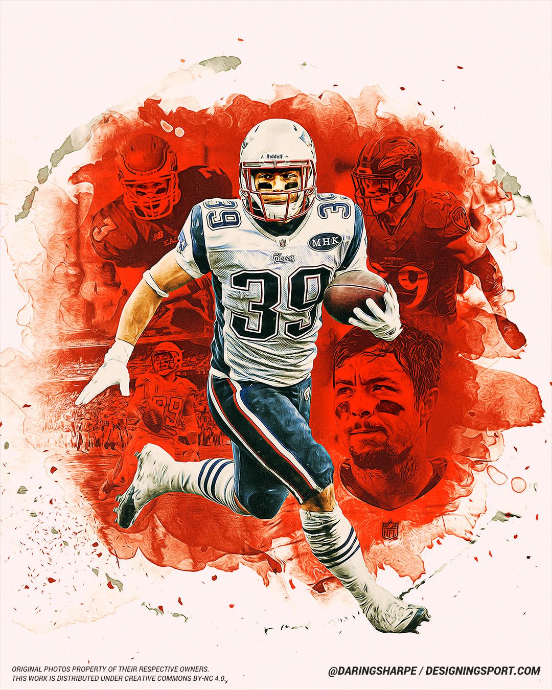 Danny Woodhead #39 New England Patriotsposter For Fans poster canvas