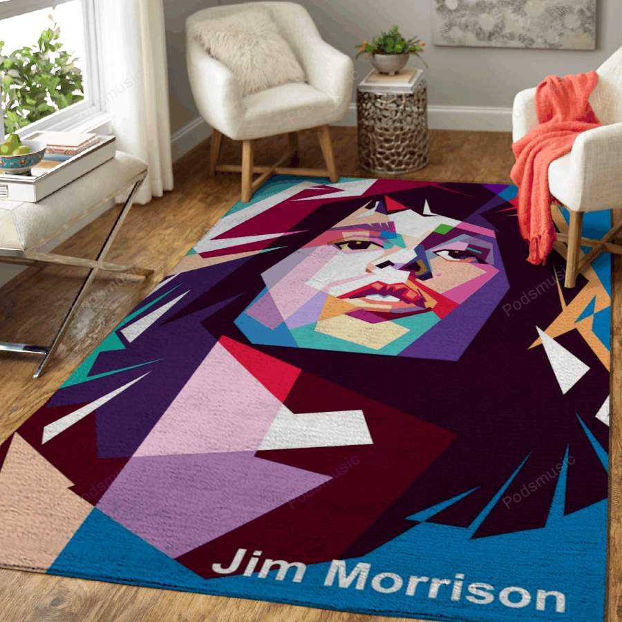 Jim Morrison – Music Art For Fans Area Rug Living Room Carpet Floor Decor