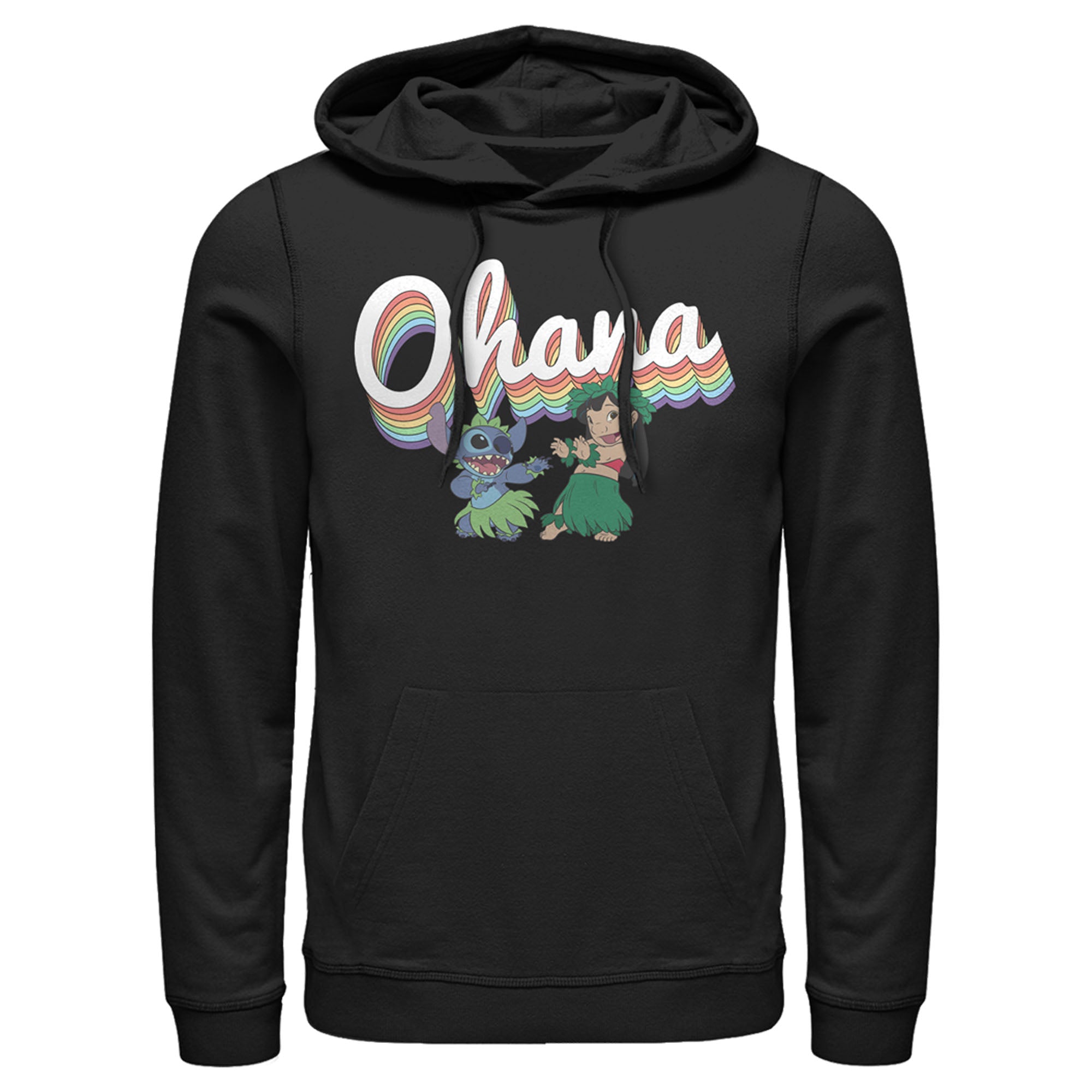 Men’S Lilo & Stitch Rainbow Ohana Hula Dance Pull Over Hoodie