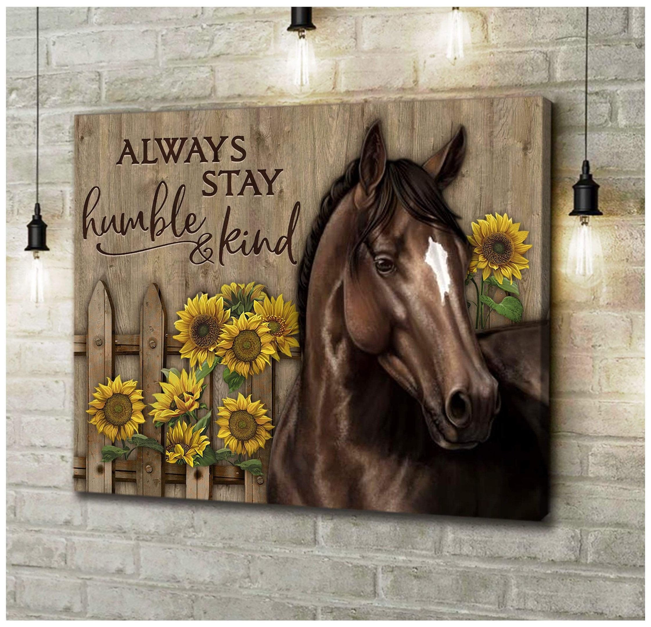 Always Stay Humble And Kind Horse Wall Art Canvas Gift For Family, Wall Art Decor, Canvas Print, Home Decor