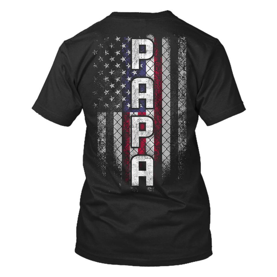 Papa American Flag Independence Day Freedom Gift Standard/Premium T-Shirt