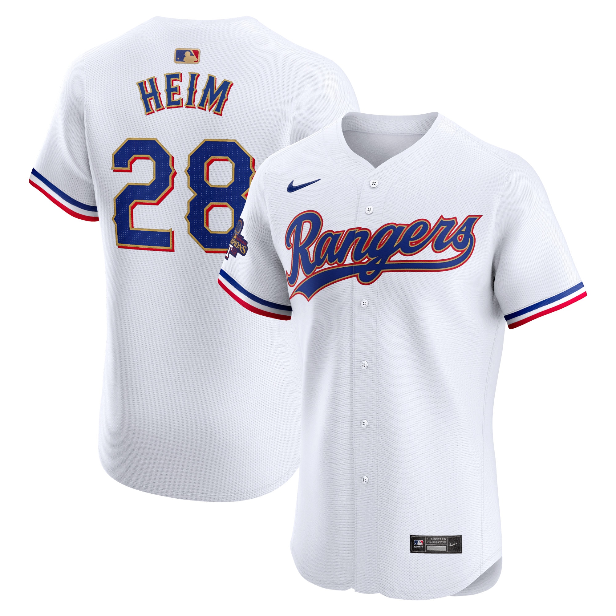 Jonah Heim Texas Rangers 2024 Gold Collection Elite Player Jersey  White