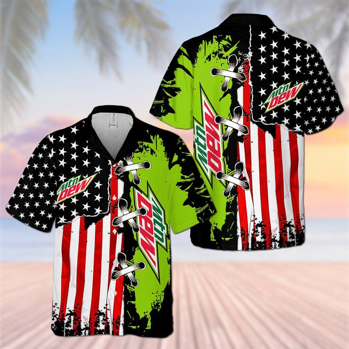 Mountain Dew American Flag Hawaii Shirt Ha3427