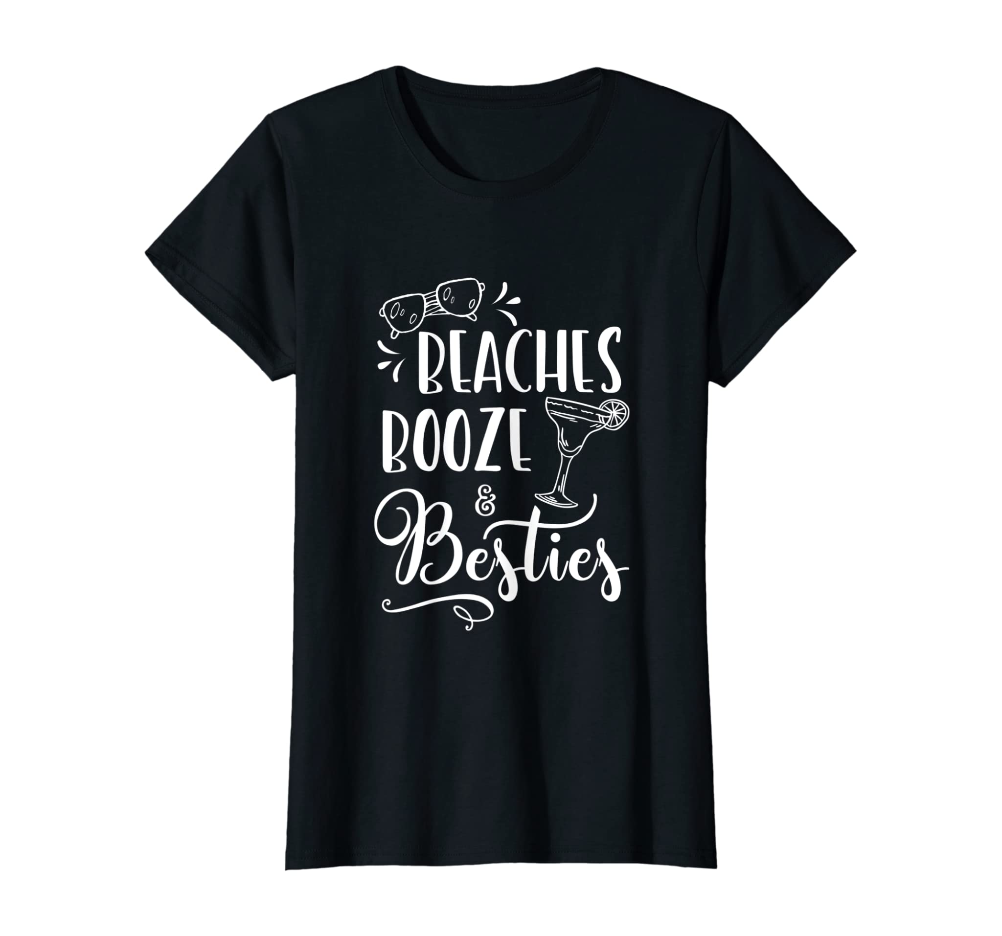 Womens Funny Friends Weekend Girls Trip – Beaches Booze and Besties T-Shirt