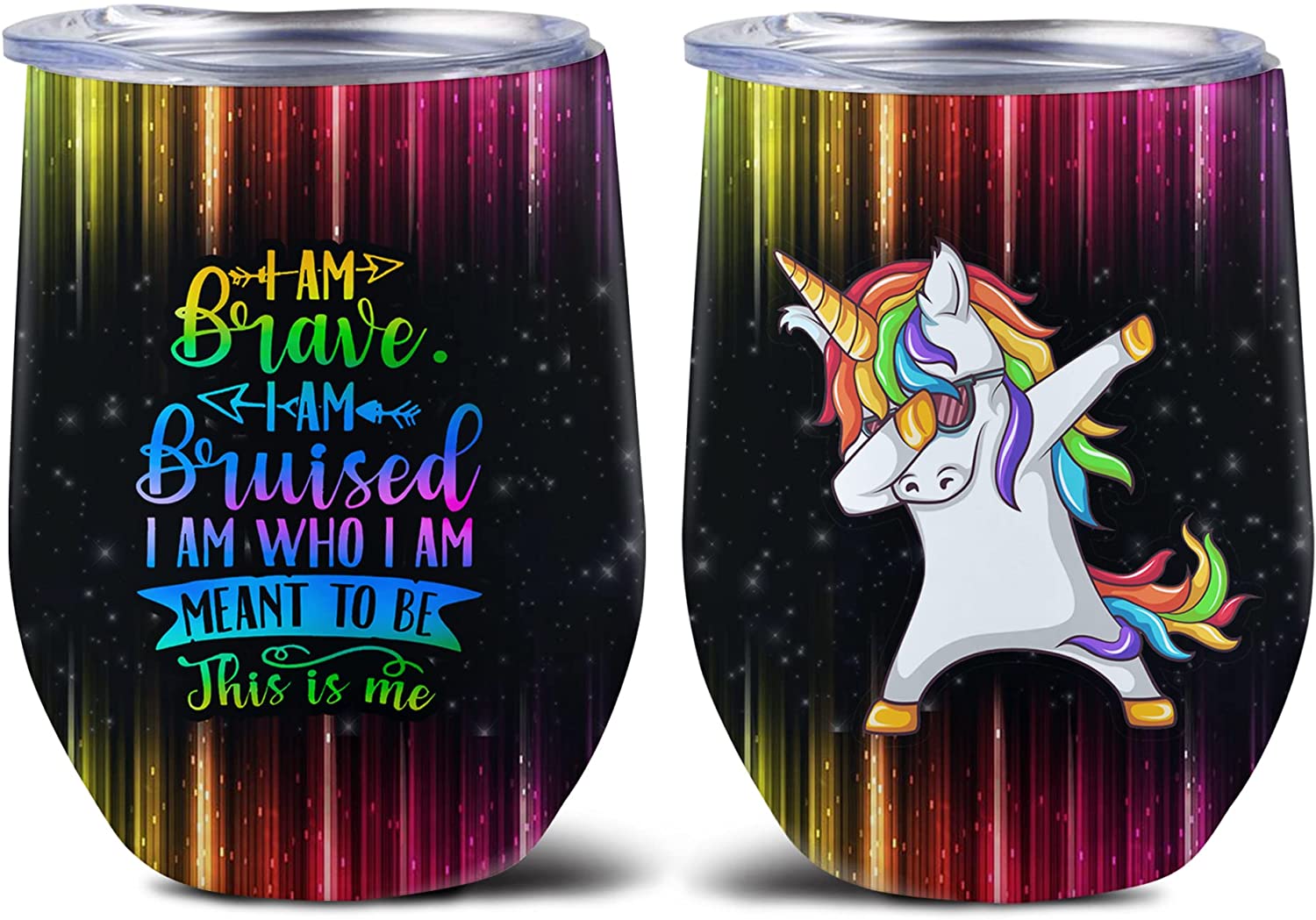 12Oz Tumbler Gift For Lgbt, Lgbt Tumbler With Lid, Lgbt Pride Tumbler, Rainbow Tumbler, Unicorn Tumbler, Lgbt Unicorn