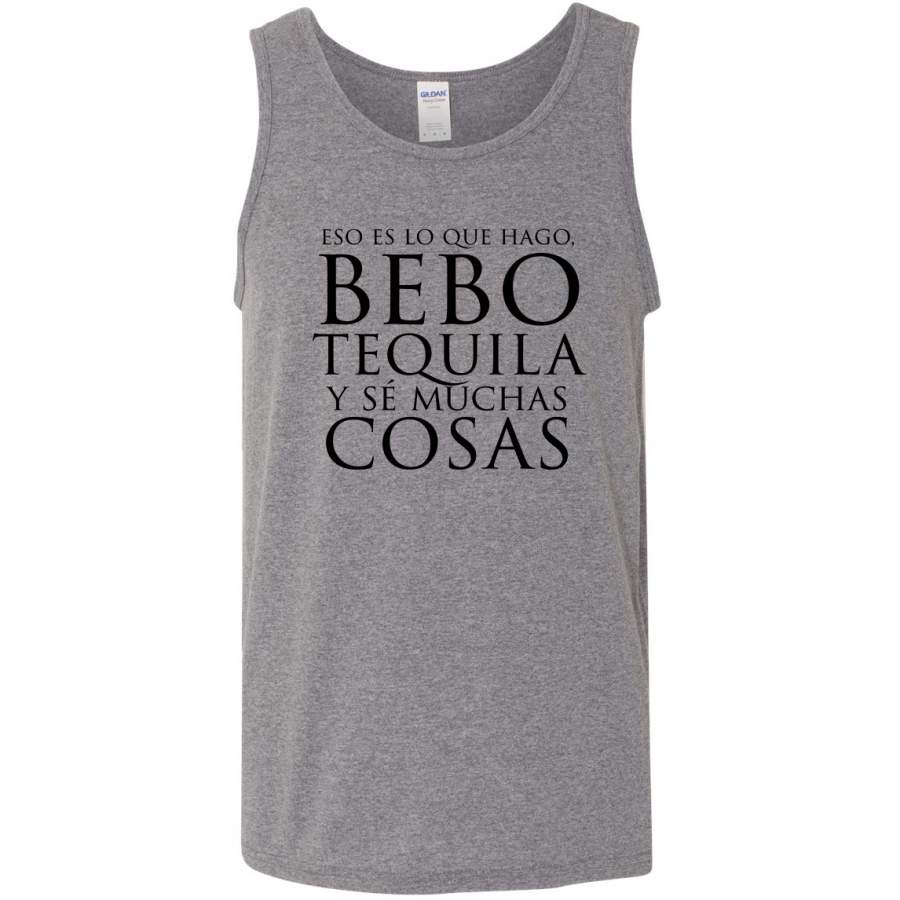 Bebo Tequila Y Se Muchas Cosas Drink and I Know Things Spanish Shirts En Espanol Graphic Tank Top