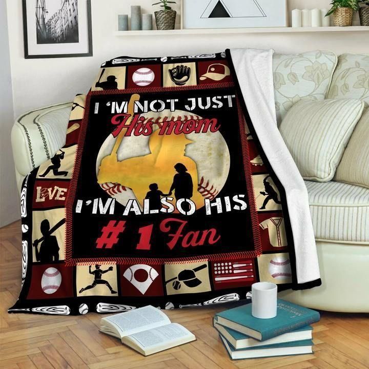 [Personalized Date] Baseball Lovers I Am Not Just His Mom Pattern Fleece Blanket, Sherpa Blanket, Gift For Wife Gift For Parent, Family Member, Friends Gift, Christmas Gift, Home Decor, Home Living