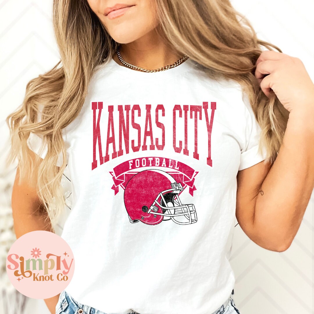 Retro Kansas City Football Tshirt, Kansas City Shirt, Womens KC Football Crewneck Shirt, Kansas City Gift, KC Football T-shirt, Kansas City