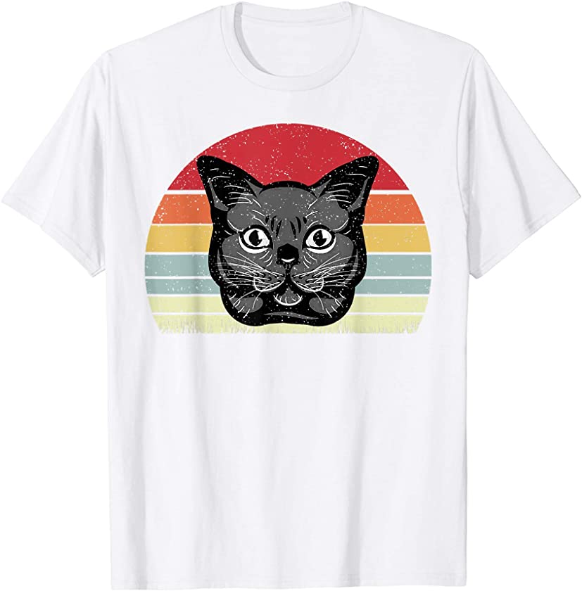 Cat Retro Vintage Design For Kitty Kitten Paw Lovers Gift T-Shirt