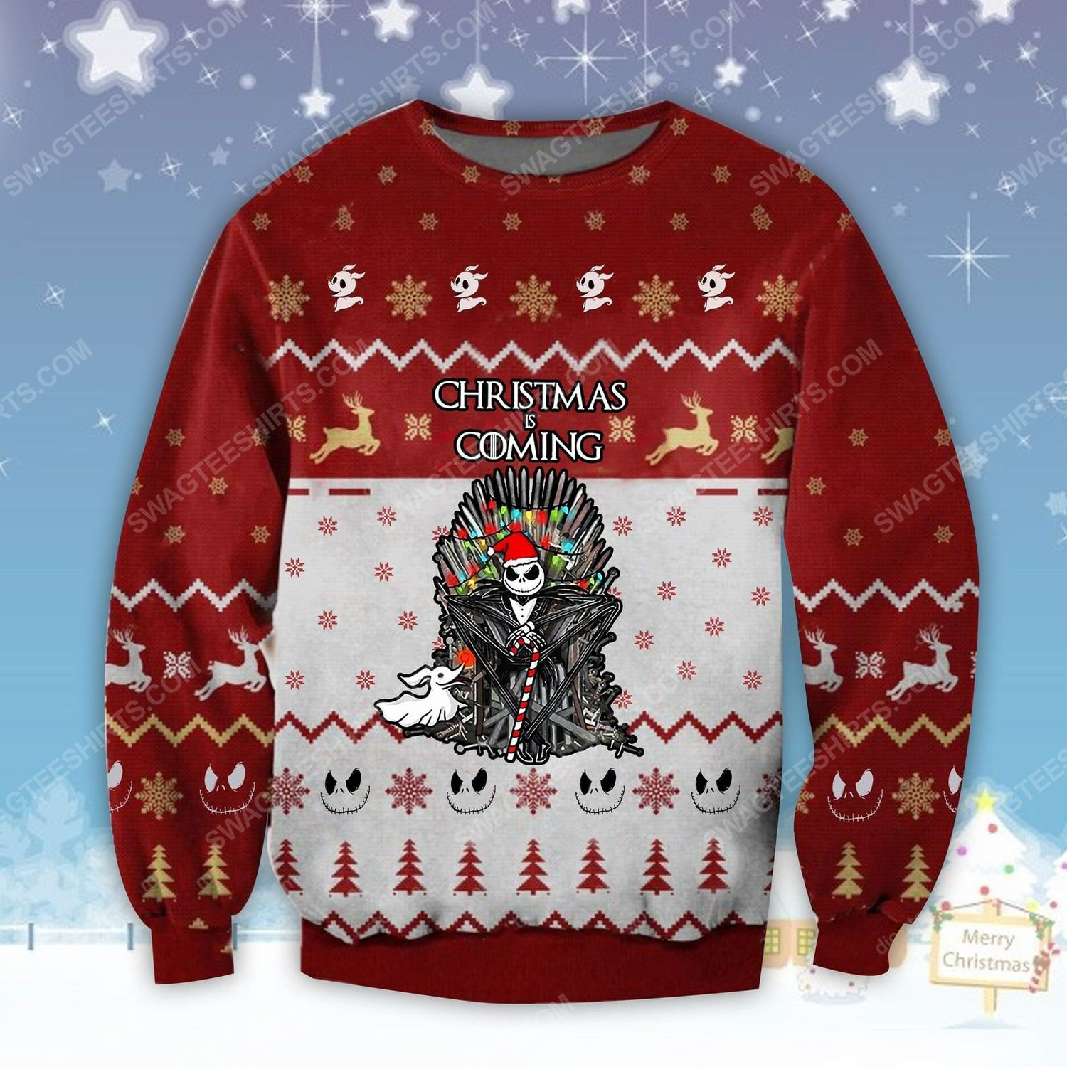 [Special Edition] Jack Skellington Christmas Is Coming ​Ugly Christmas Sweater – Maria