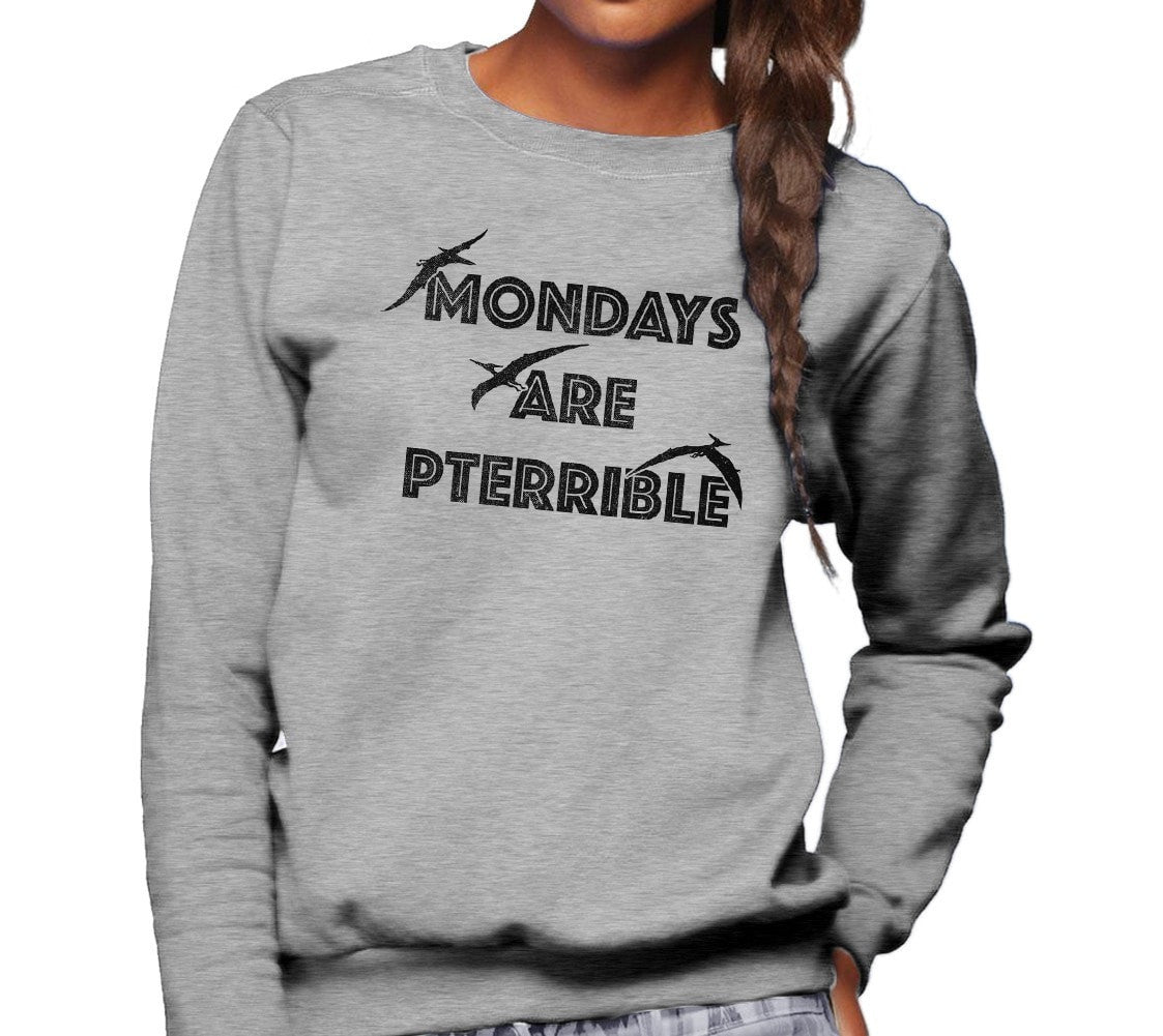 Unisex Mondays Are Pterrible Sweatshirt – Funny Dinosaur Shirt