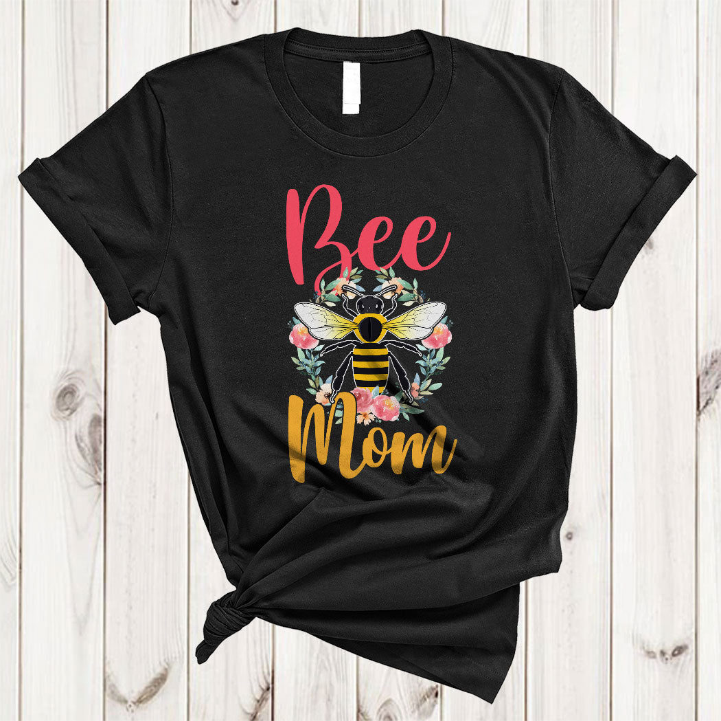 Bee Mom Funny Floral Flowers Mother’S Day Leopard Plaid Animal Family Lover T-Shirt