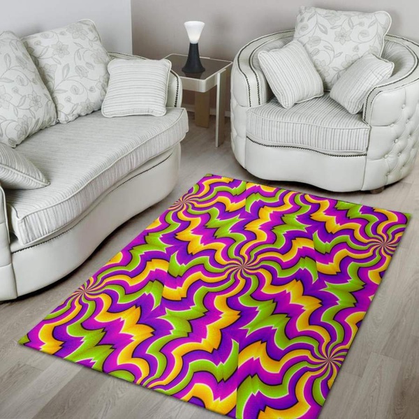 Zigzag Psychedelic Optical illusion Area Rug