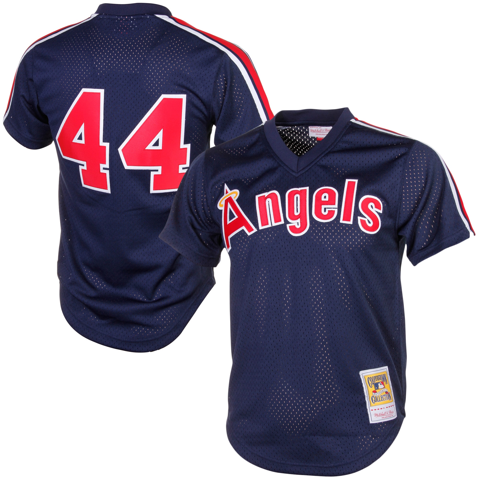 Reggie Jackson California Angels Mitchell & Ness Cooperstown Mesh Batting Practice Jersey – Navy