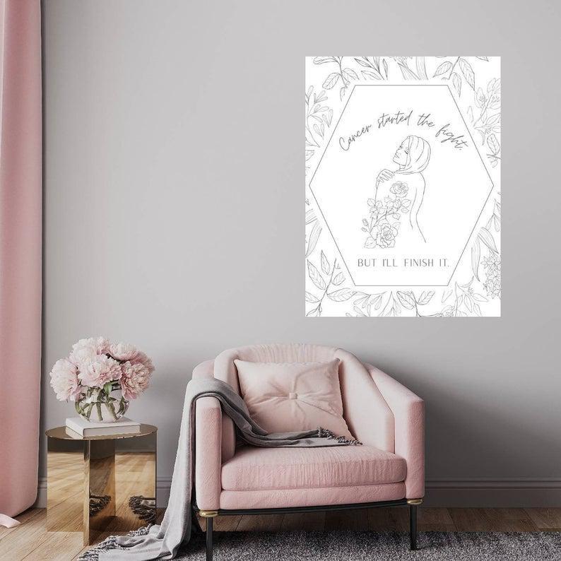 Breast Cancer Gift- Mastectomy Present- Survivor Support- Poster